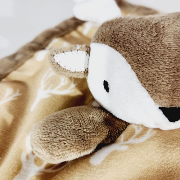 Levtex Deer Baby Security Blanket Lovey Brown White 11in 2018 Antlers Soft Toy - Picture 4 of 10